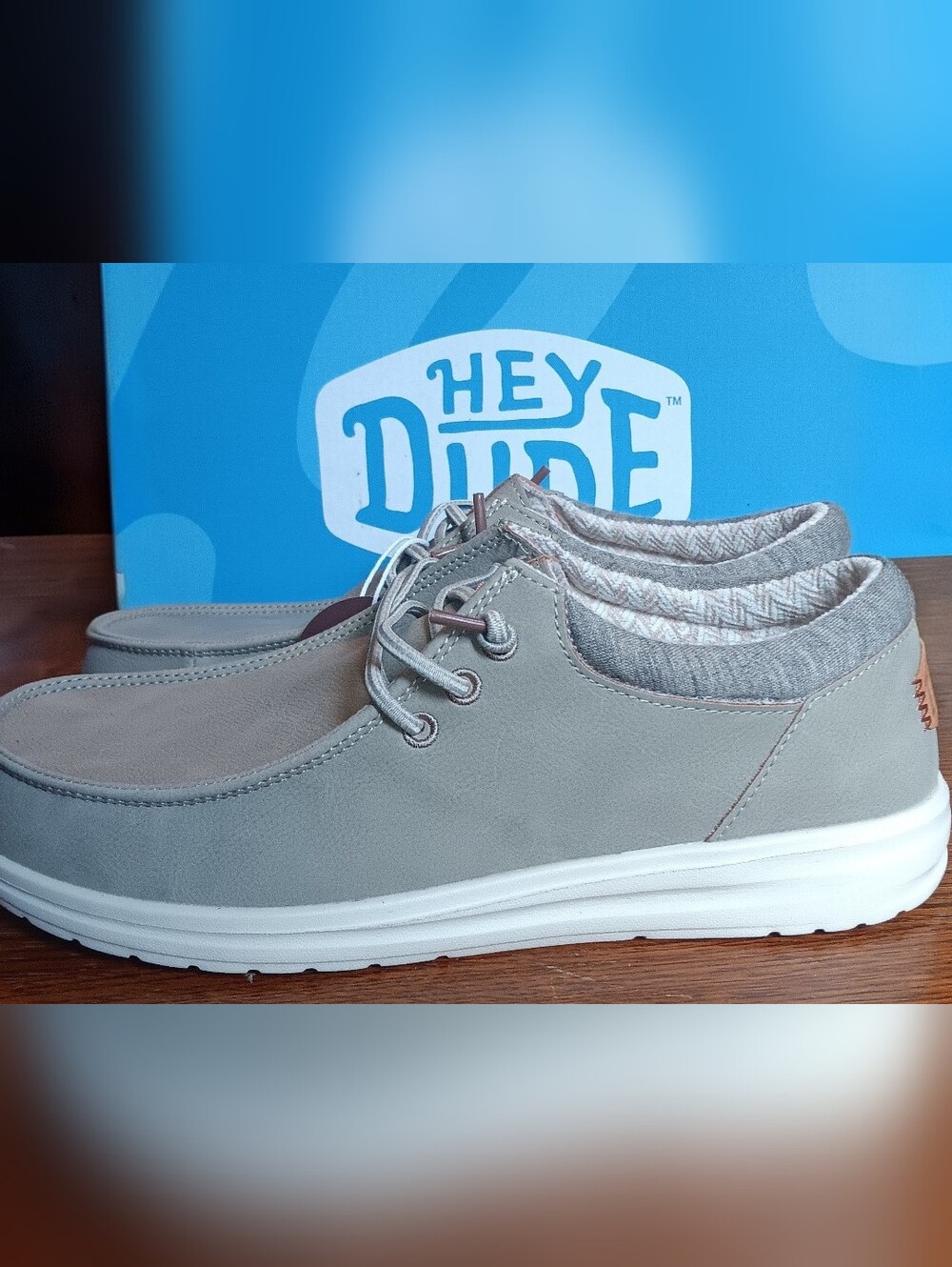 NEVER WORN! Men's HeyDude Paul Classic- Taupe Grey Size 10